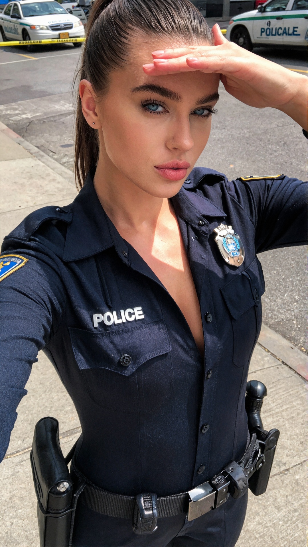 Unedited iPhone snapshot (close-up) of a 24-year-old woman,  striking bright blue eyes,  full plump pouty lips on Tensor.Art