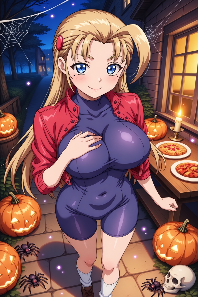 1girl,  Miu Fūrinji,  with long slicked‑back blonde hair on Tensor.Art