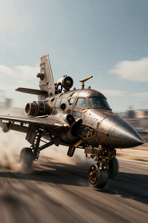 steampunk jet,  motion blur on Tensor.Art