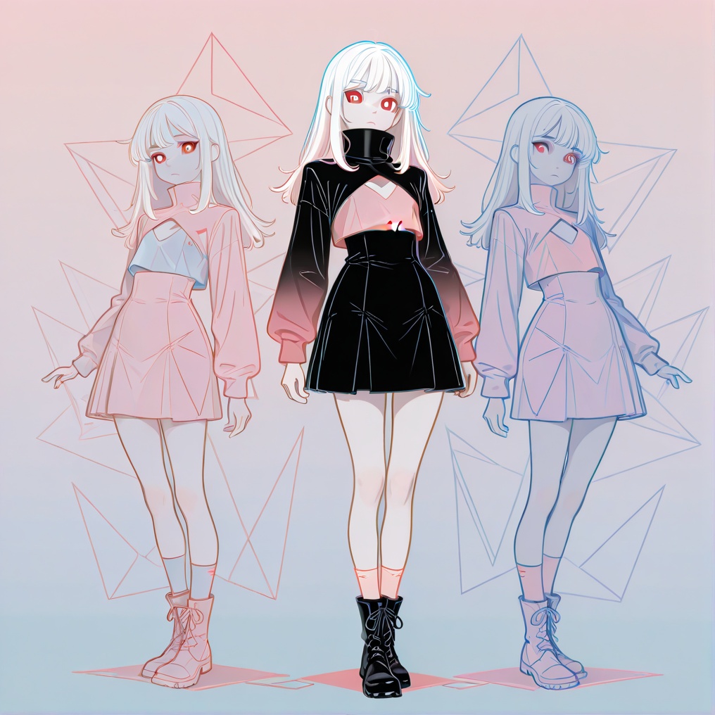 1girl,  white hair,  white pupils on Tensor.Art