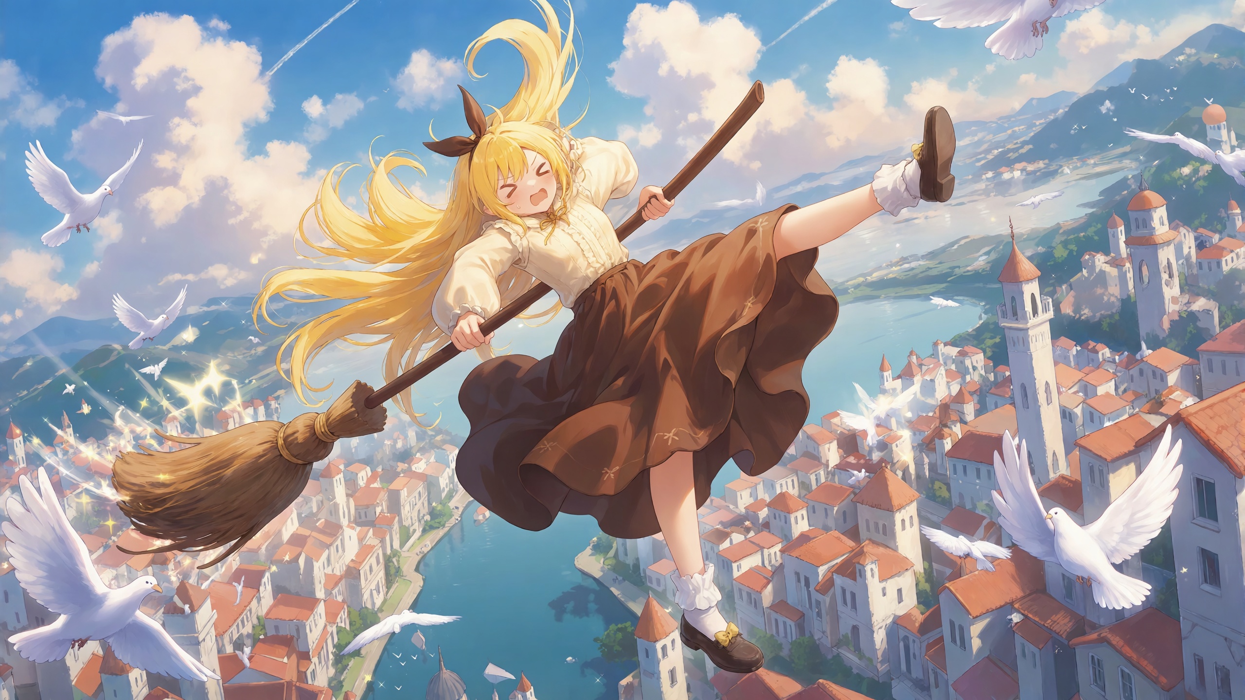 (Masterpiece,  art by Fuzichoco,  painterly cel-shading): Highly dynamic full body shot. YanQiaoke by 燕麦粥巧克力 on Tensor.Art