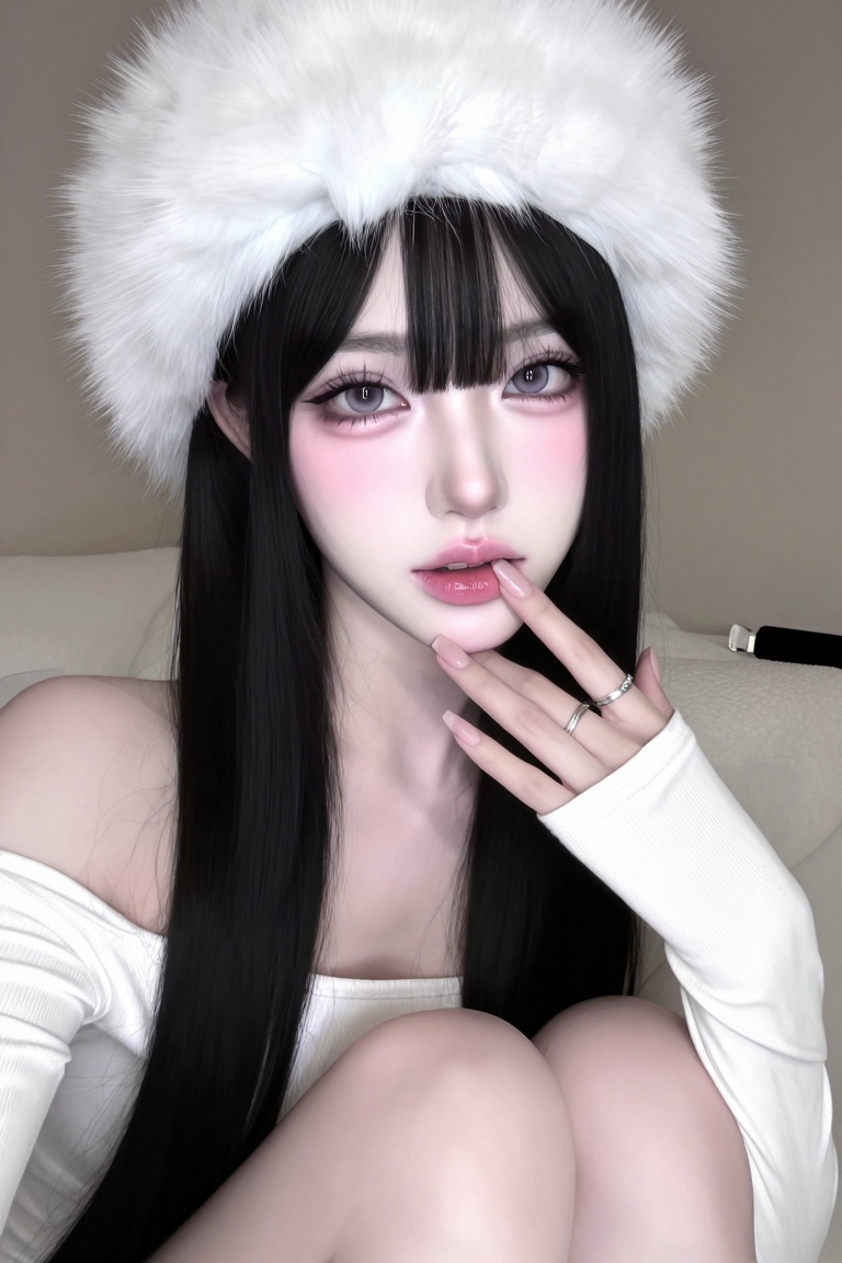 one woman,  asian girl,  doll-eyes makeup on Tensor.Art