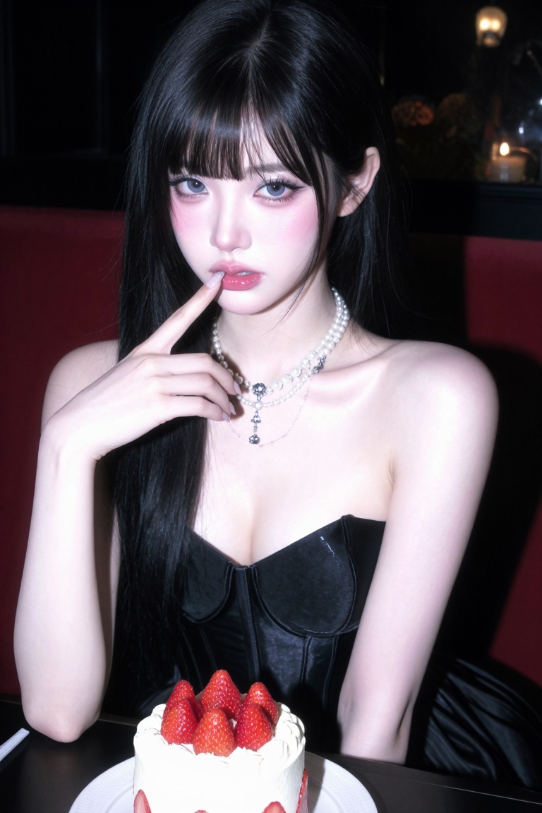 one woman,  (pink pale skin),  big boobs on Tensor.Art