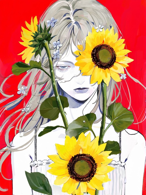 r1xp,  1girl,  anemone (flower) on Tensor.Art