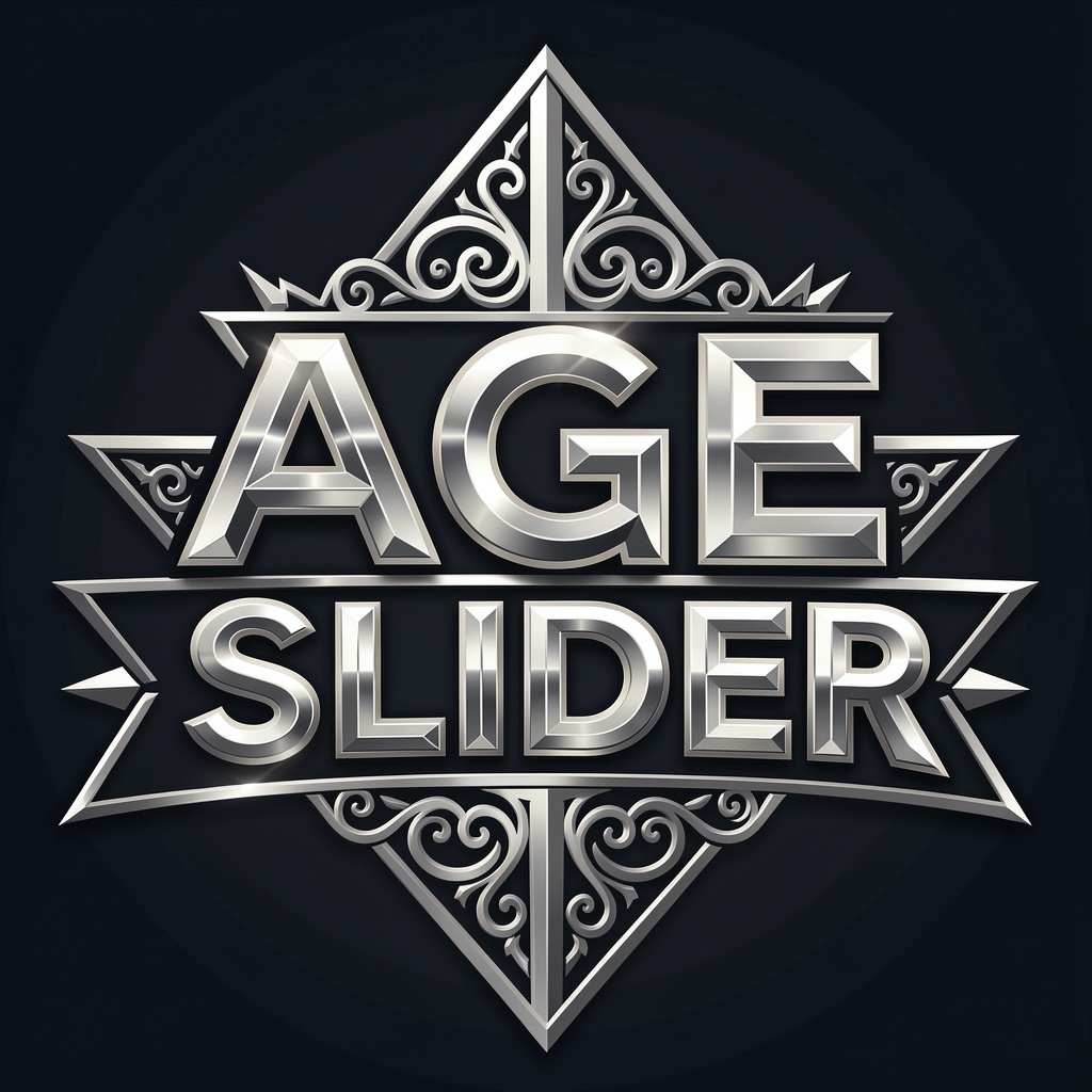 a stylish logo for a company called "AGE SLIDER",  sharp with intricate details on Tensor.Art
