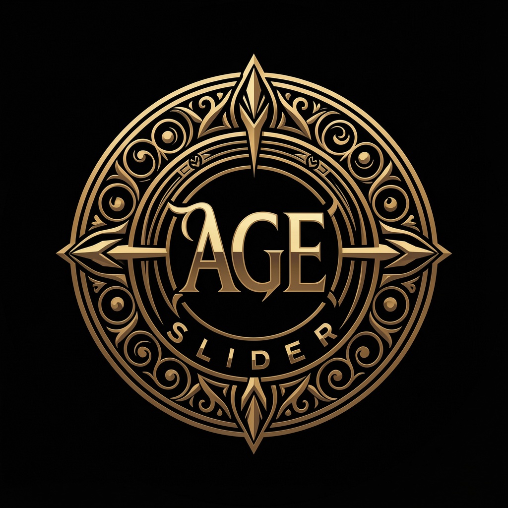 a stylish logo for a company called "AGE SLIDER",  sharp with intricate details on Tensor.Art