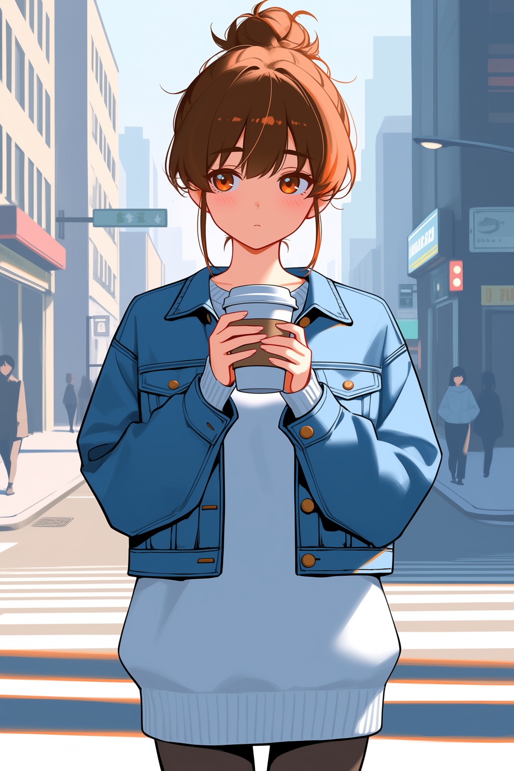 1girl,  solo,  brown hair on Tensor.Art
