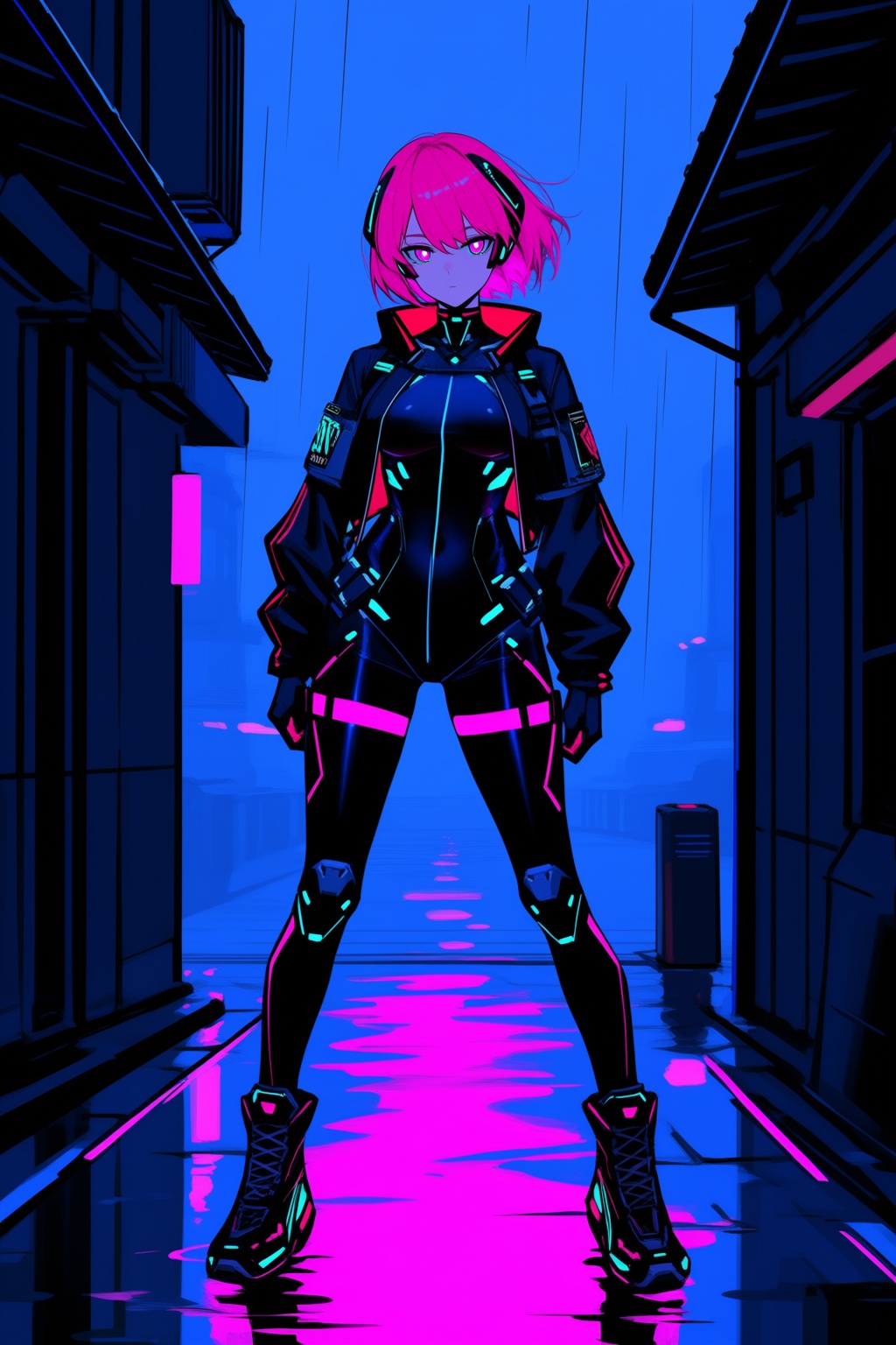 1girl,  solo,  neon pink hair on Tensor.Art
