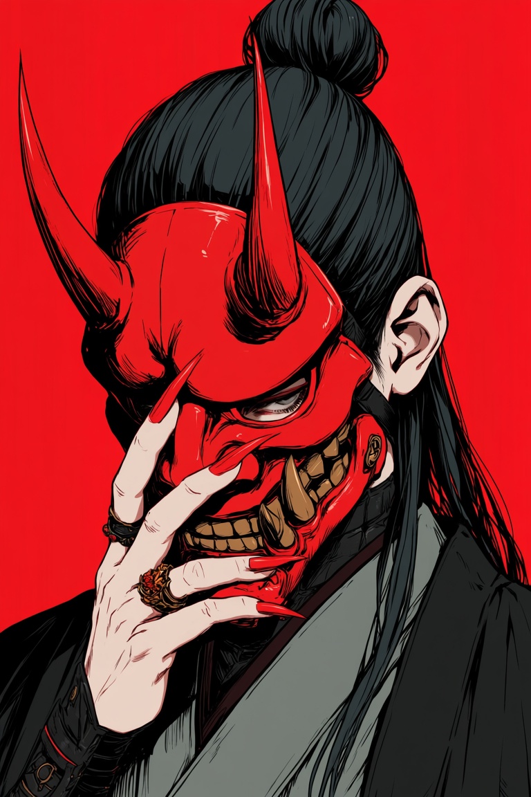 s1nozick,  mask,  black_hair on Tensor.Art