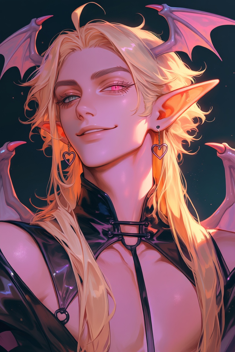 male focus,  solo,  head bat wings on Tensor.Art