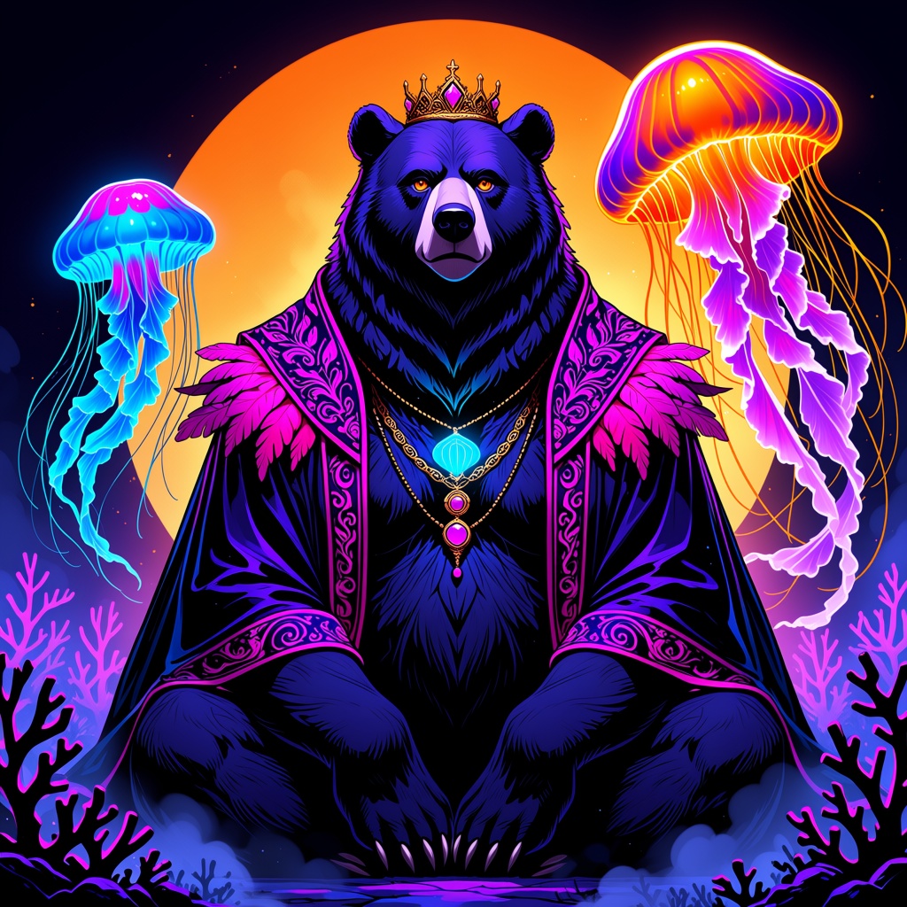 1female bear,  anthropomorphic bear,  dark fantasy art style on Tensor.Art