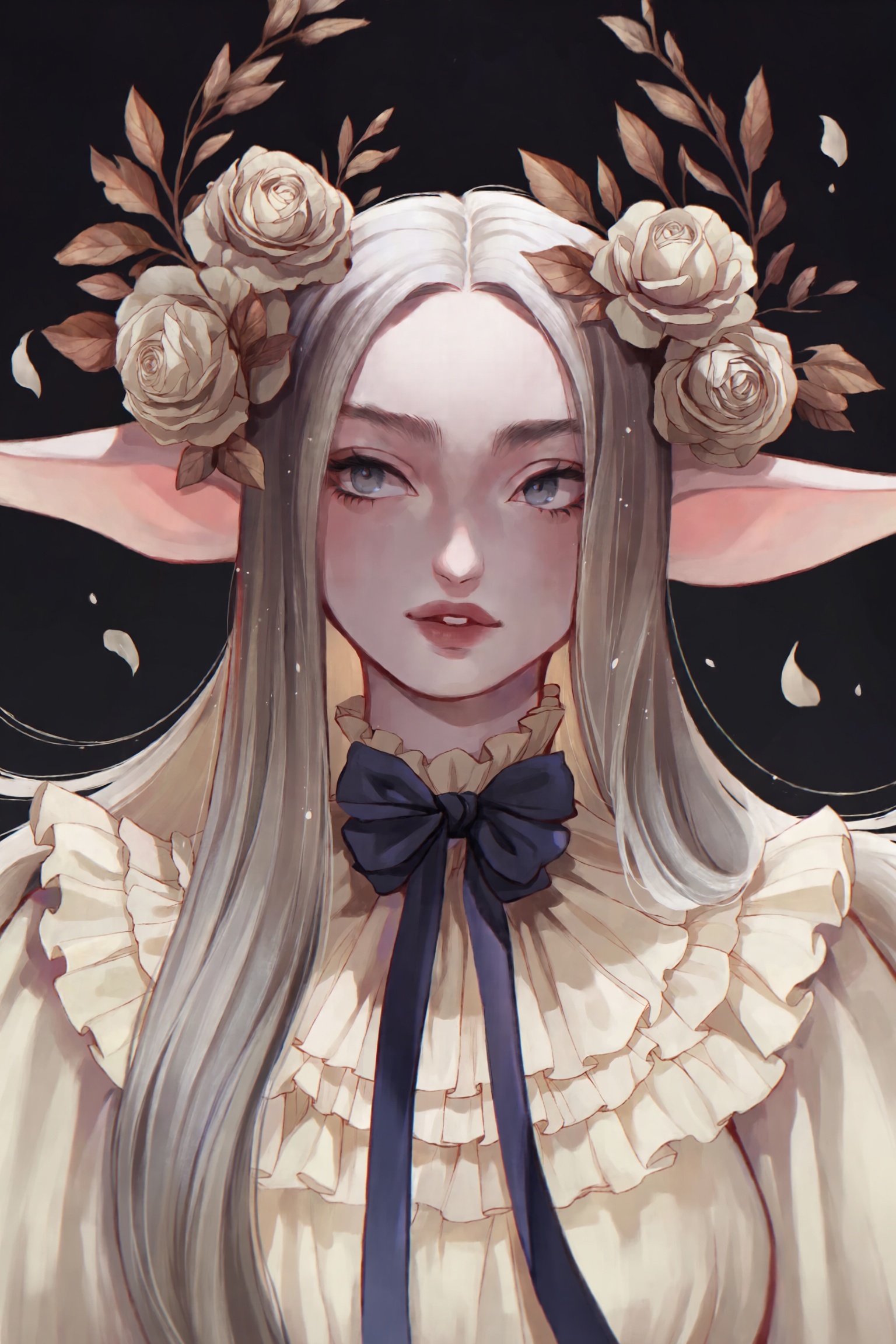 lau1,  1girl,  doll-like fae maiden with long silver-blonde hair on Tensor.Art