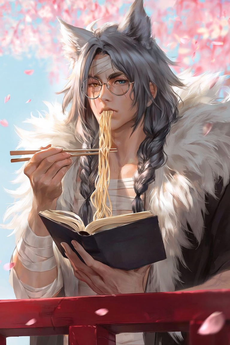 xte,  kitsune scholar,  glasses on Tensor.Art