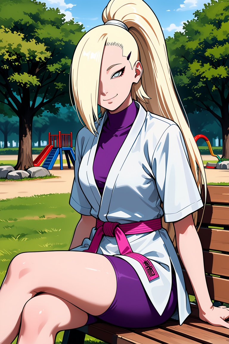 Long platinum-blonde hair,  pulled back into a high,  straight on Tensor.Art