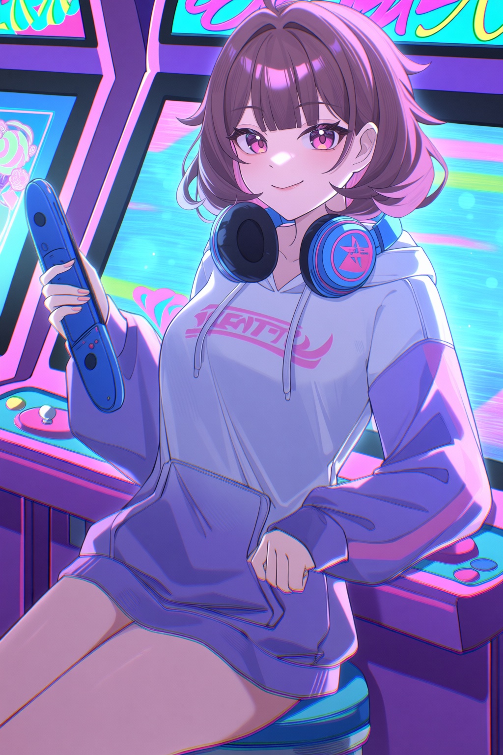 @BOBO_qiuqiu,  mature 1girl,  fluffy brown hair on Tensor.Art