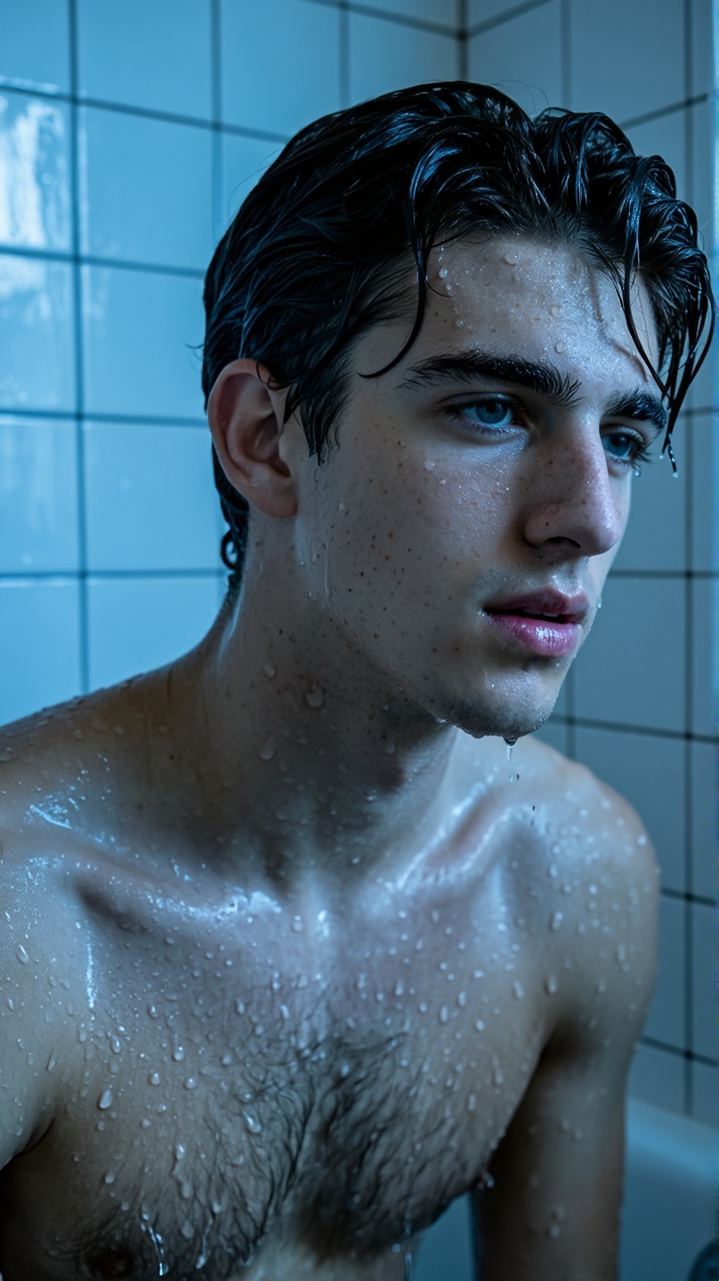 GQ_Alvin is a young man with a slender,  masculine build and a light complexion featuring a sparse dusting of freckles. He...