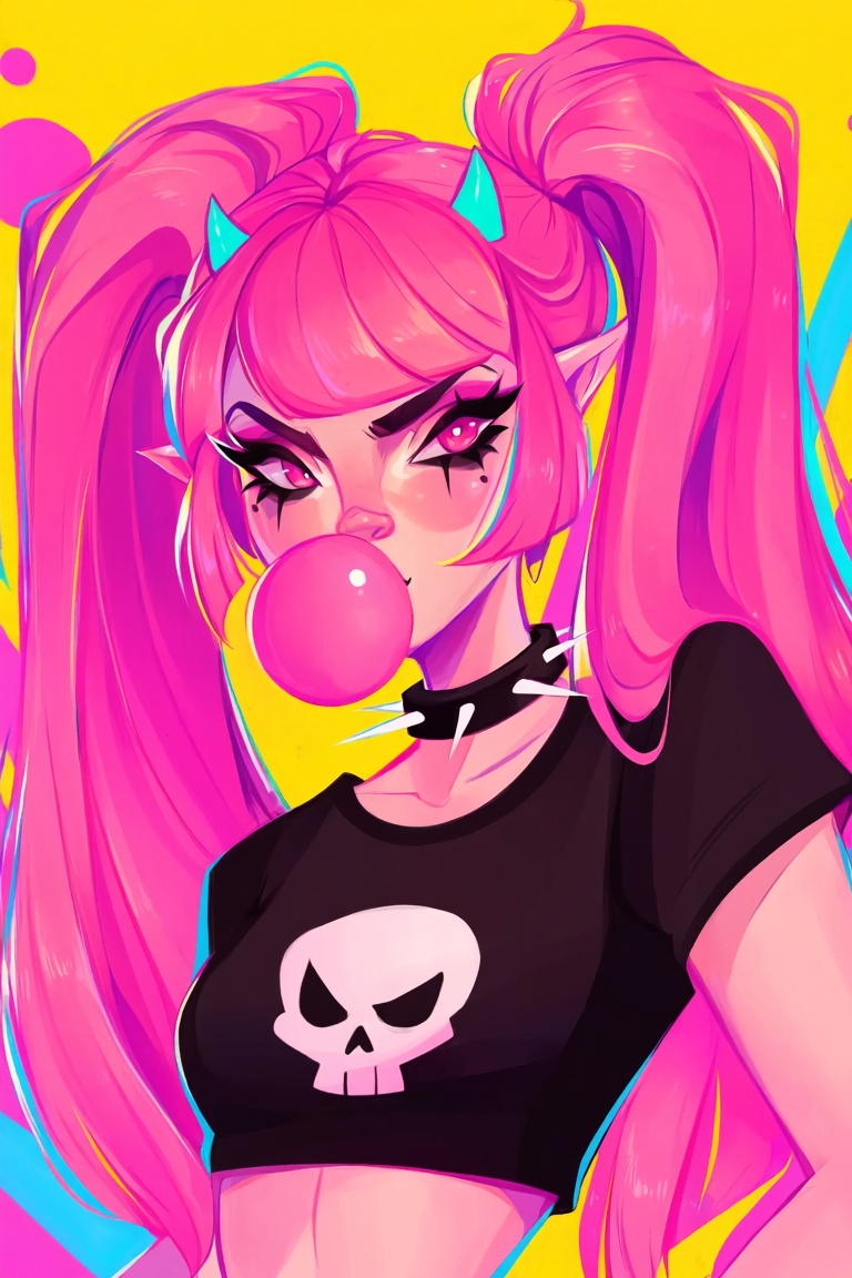 ch1a,  1girl,  stylized 2d illustration on Tensor.Art