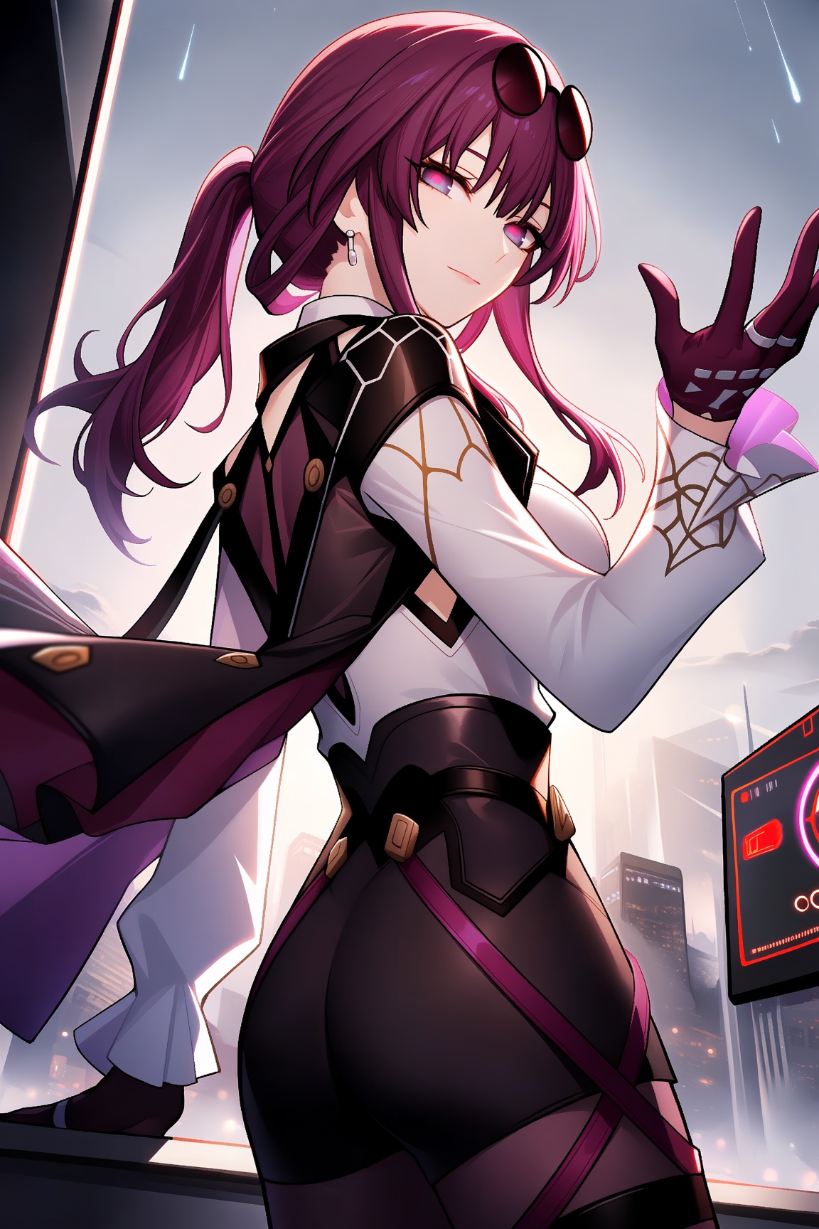 Kafka from Honkai Star Rail,  anime style,  elegant and mysterious woman with long wavy purple hair by 让AI更感性 on Tensor.Art