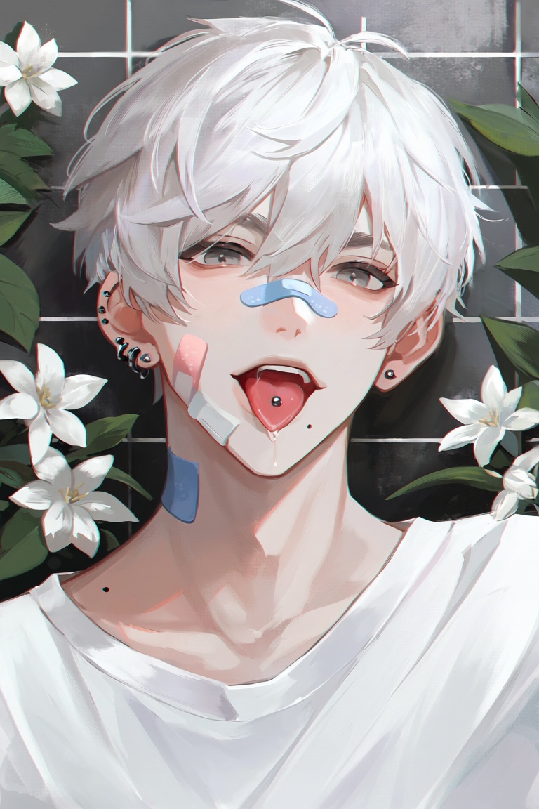 c1ndo,  1boy,  tongue on Tensor.Art