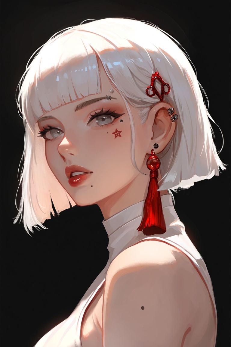 c1ndo 1girl,  solo,  black background on Tensor.Art