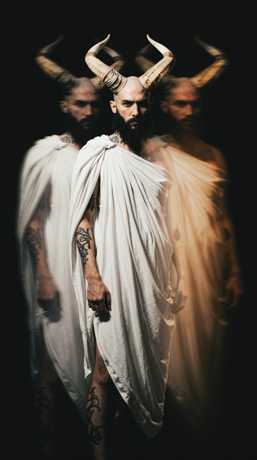 occult vibes,  dark editorial portrait,  ritual couture on Tensor.Art