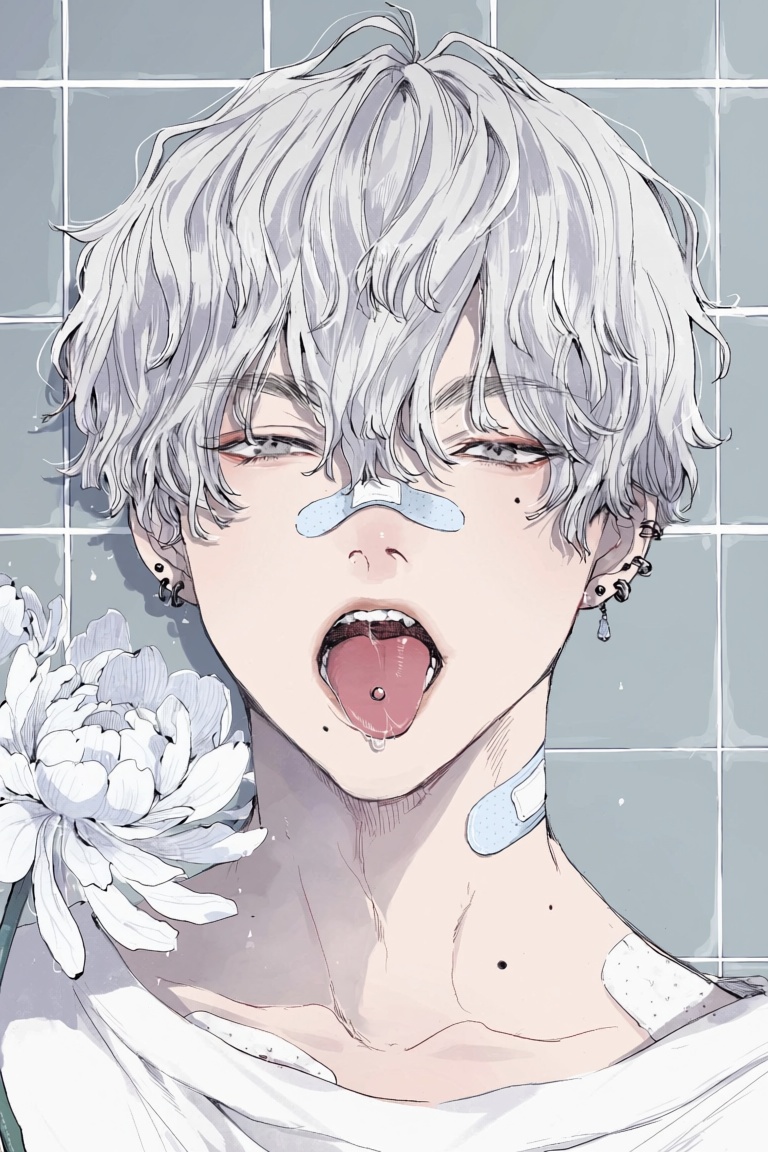 l0pu,  1boy,  tongue on Tensor.Art