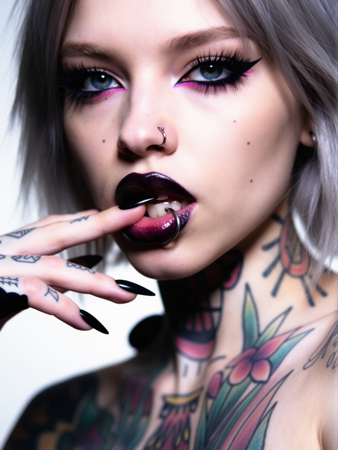 8k ultra-photorealistic,  raw 35mm film grain,  Kodak Portra 400. Extreme close-up (macro) beauty portrait shot with a 100...