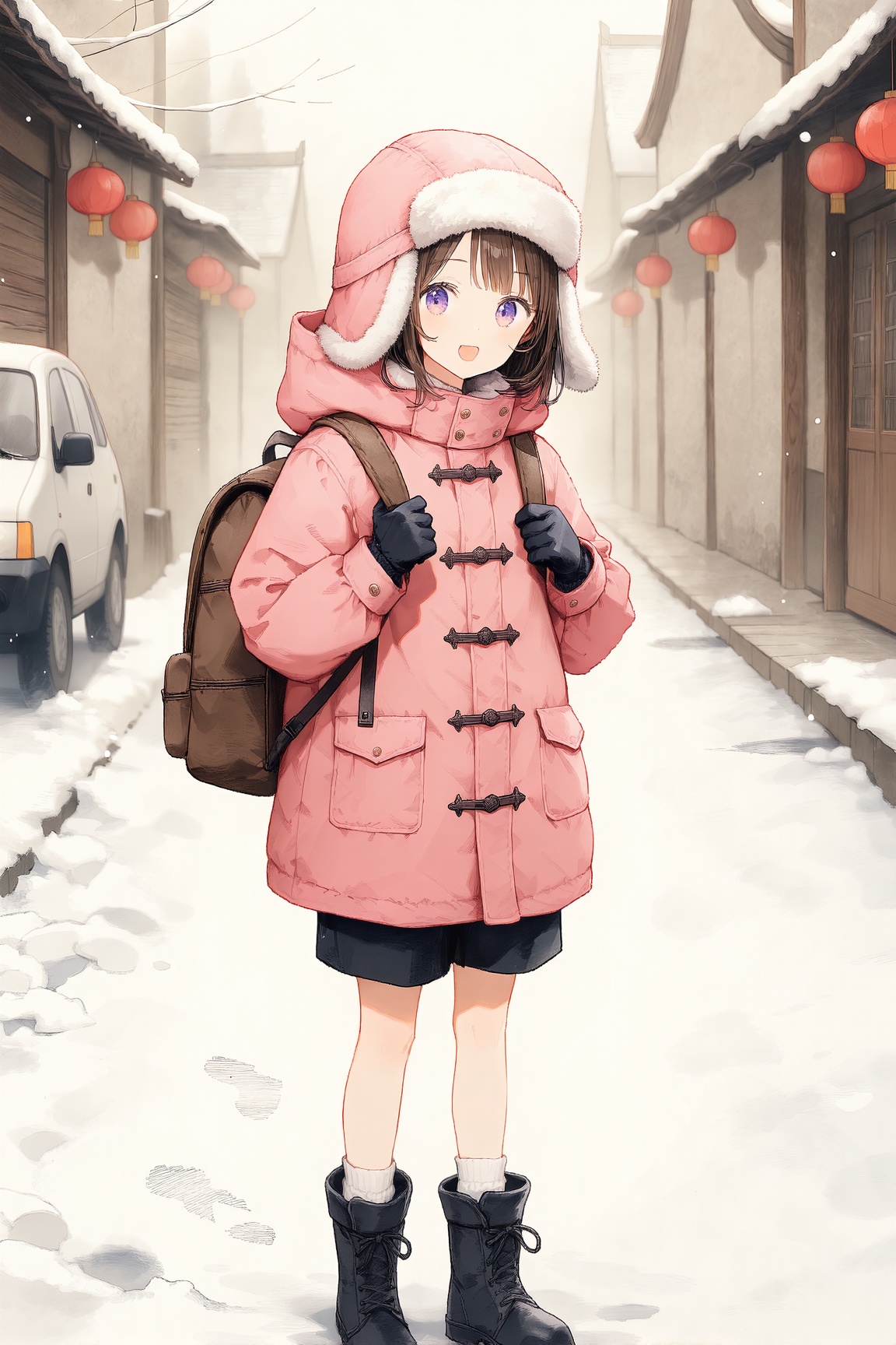 aesthetic illustration,  1girl,  outdoors on Tensor.Art