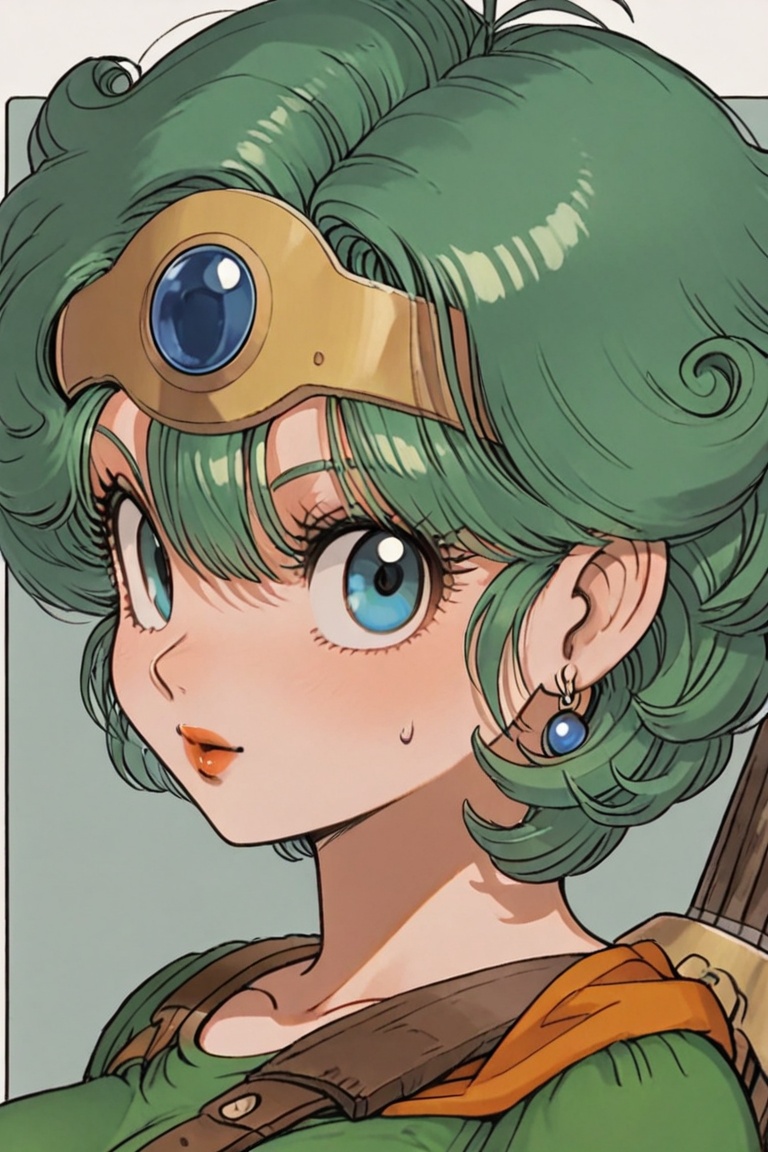 (dq4_sofia,  heroine (dq4)) green hair,  short hair on Tensor.Art