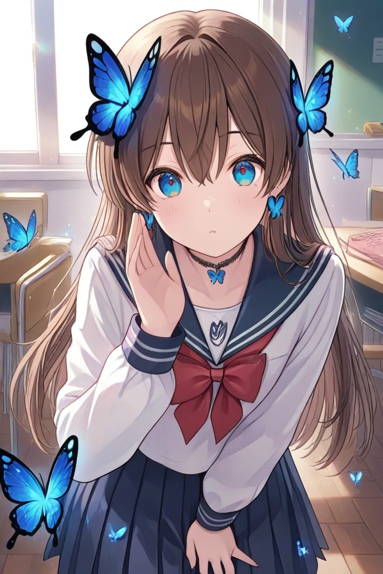 A Cute Cross-Dressing Boy,  Beautiful sailor uniform,  blue and white sailor uniform on Tensor.Art