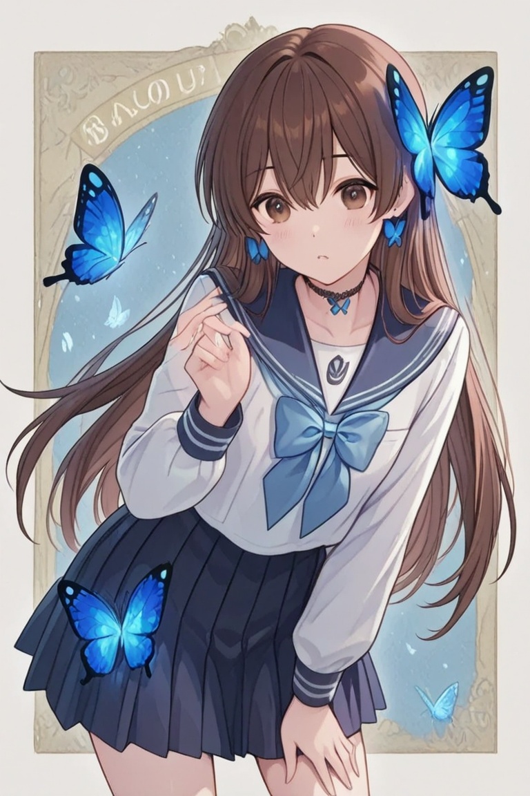 A Cute Cross-Dressing Boy,  Beautiful sailor uniform,  blue and white sailor uniform on Tensor.Art
