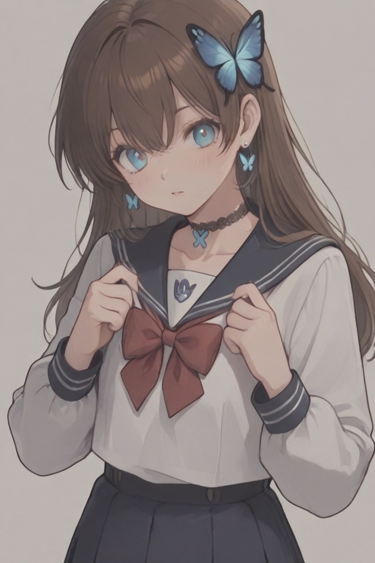A Cute Cross-Dressing Boy,  Beautiful sailor uniform,  blue and white sailor uniform on Tensor.Art