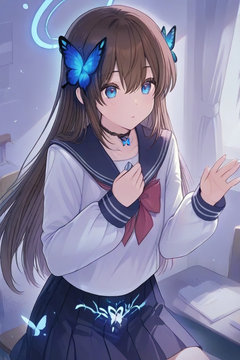 A Cute Cross-Dressing Boy,  Beautiful sailor uniform,  blue and white sailor uniform on Tensor.Art