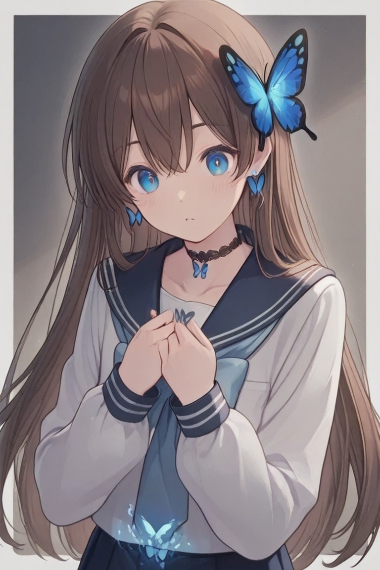 A Cute Cross-Dressing Boy,  Beautiful sailor uniform,  blue and white sailor uniform on Tensor.Art