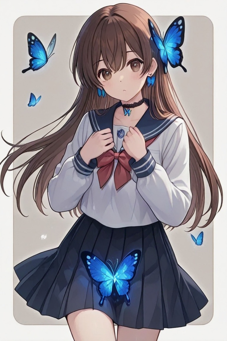 A Cute Cross-Dressing Boy,  Beautiful sailor uniform,  blue and white sailor uniform on Tensor.Art