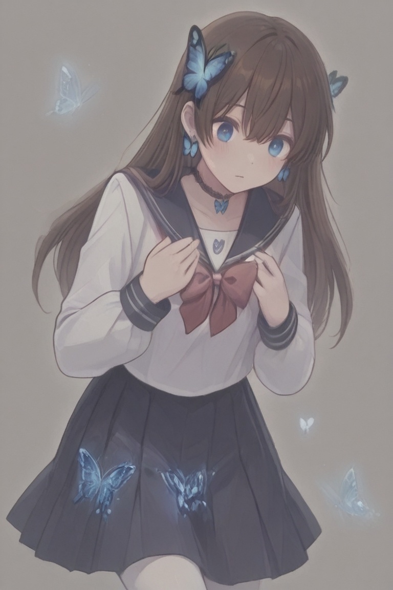 A Cute Cross-Dressing Boy,  Beautiful sailor uniform,  blue and white sailor uniform on Tensor.Art