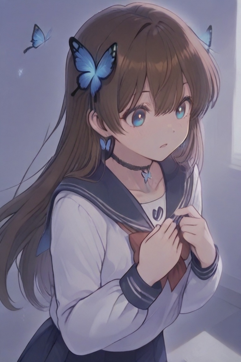 A Cute Cross-Dressing Boy,  Beautiful sailor uniform,  blue and white sailor uniform on Tensor.Art