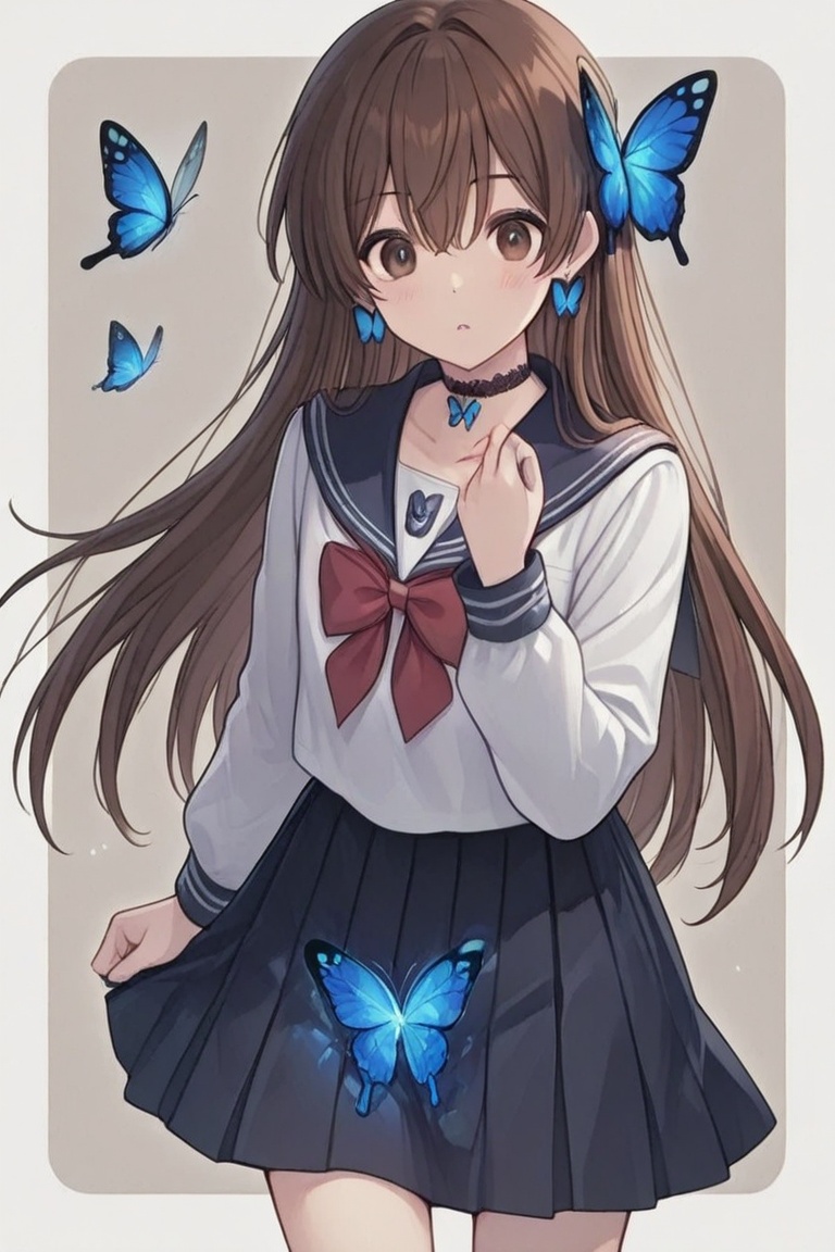 A Cute Cross-Dressing Boy,  Beautiful sailor uniform,  blue and white sailor uniform on Tensor.Art