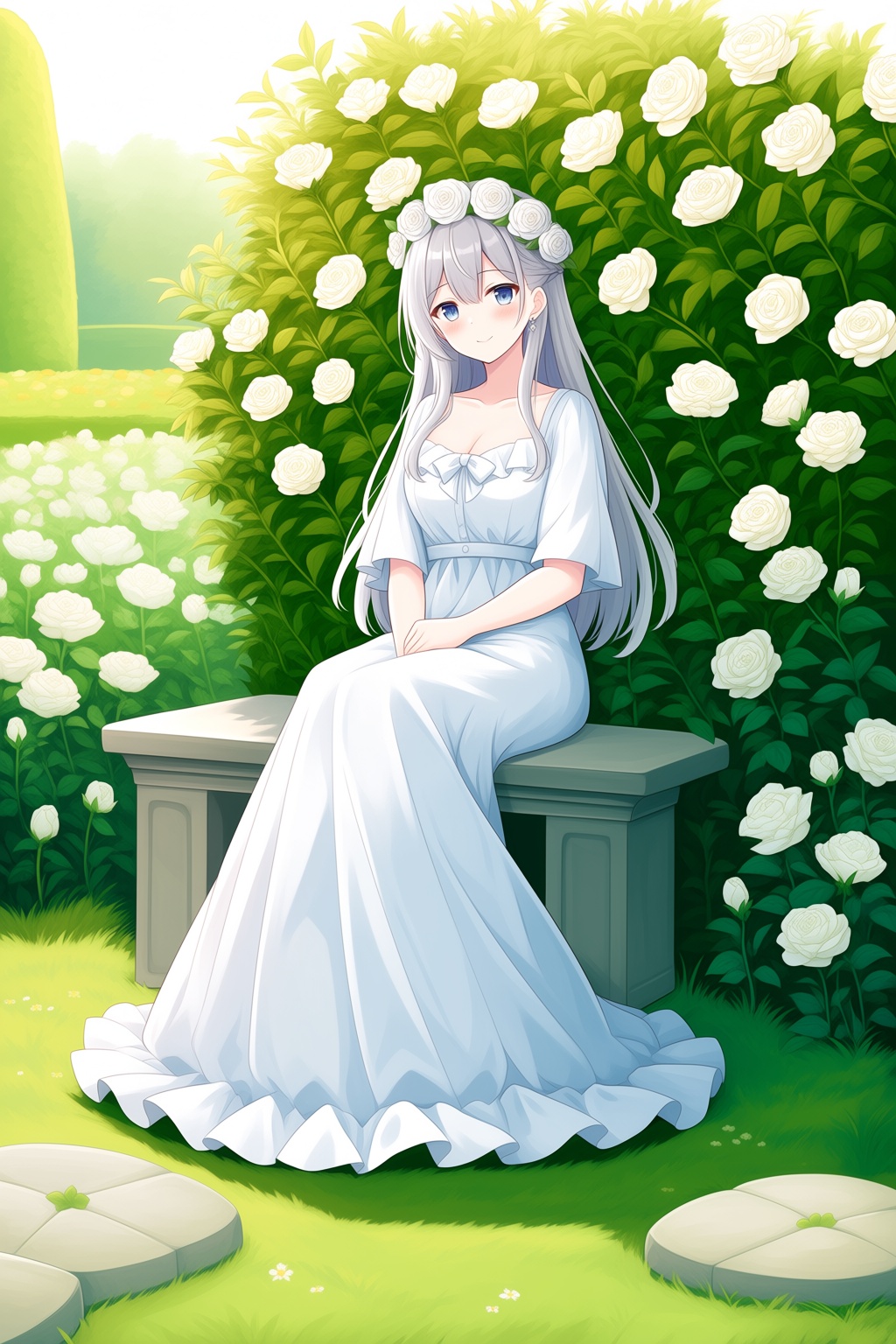 1girl,  solo,  silver hair on Tensor.Art