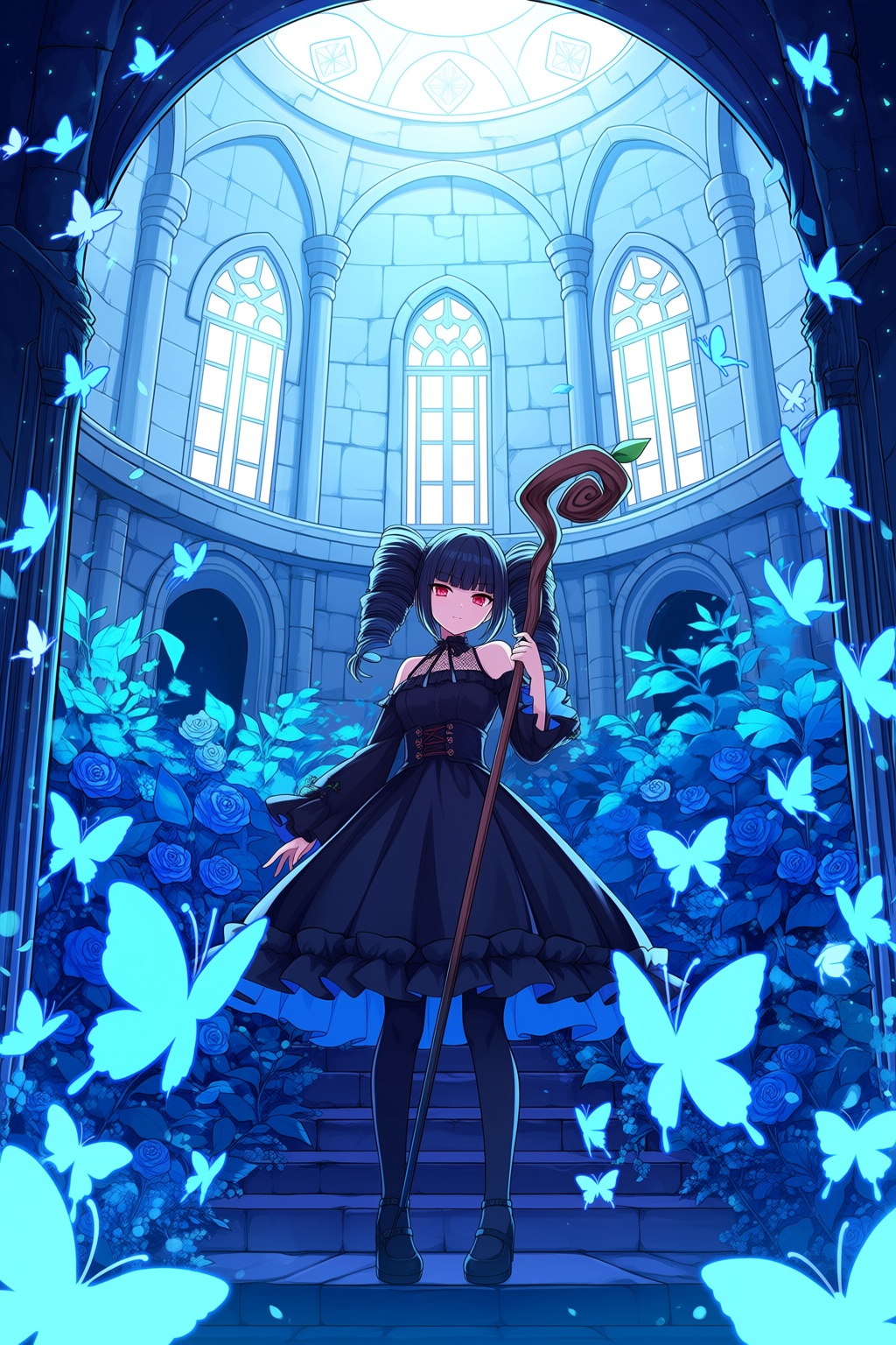 1girl,  solo,  black hair on Tensor.Art