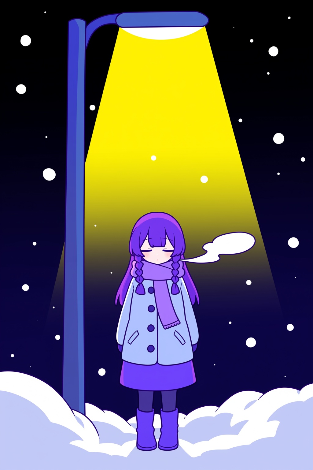1girl,  solo,  purple hair on Tensor.Art