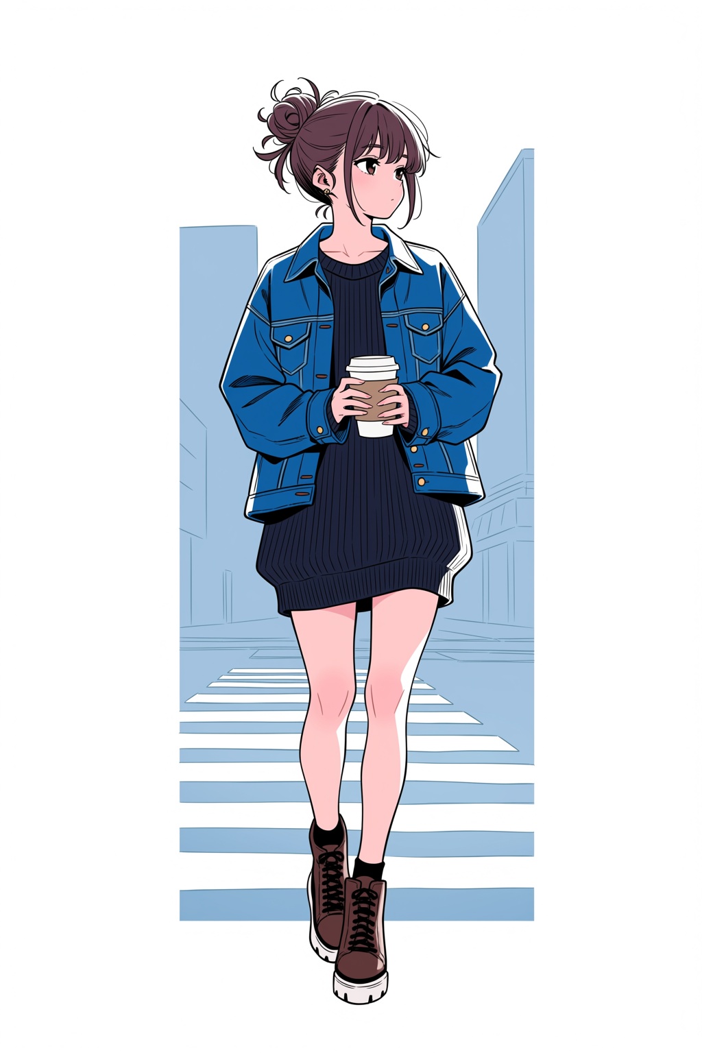 1girl,  solo,  brown hair on Tensor.Art