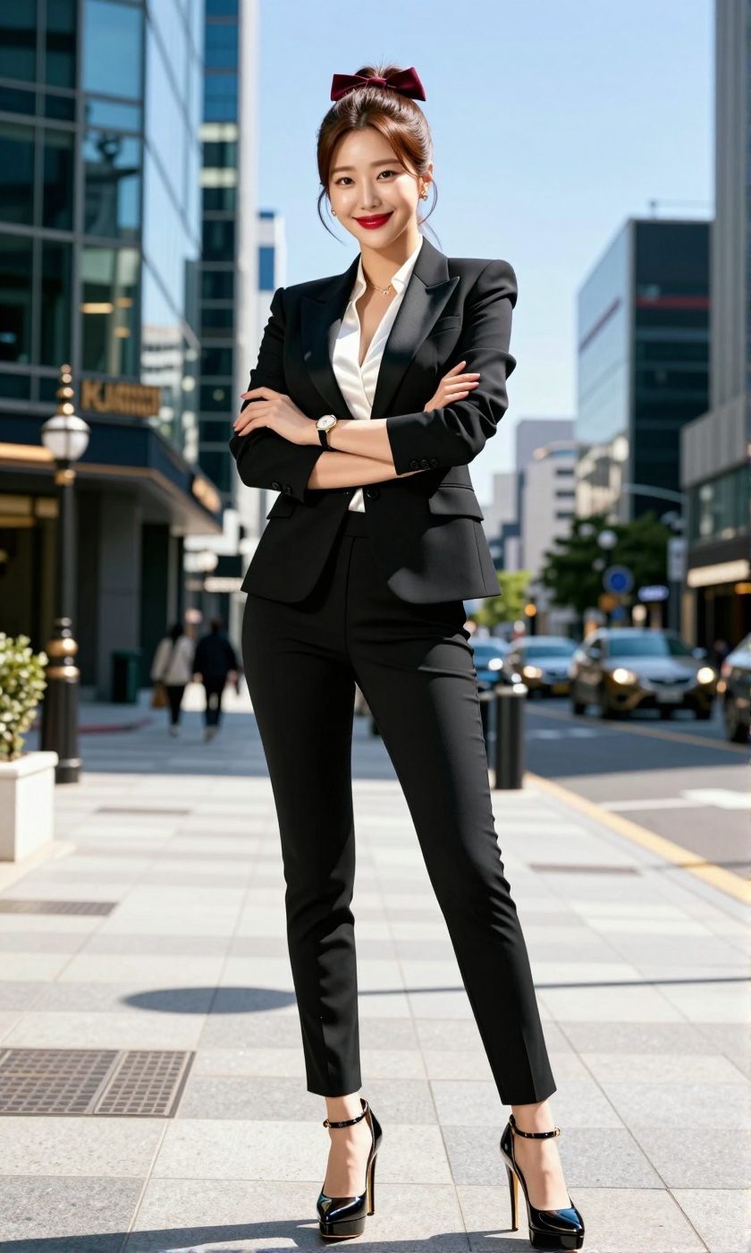 Image of a Korean woman Actual Photo: 2.0,  "A beautiful Korean woman boasting an hourglass figure,  round and voluptuous...