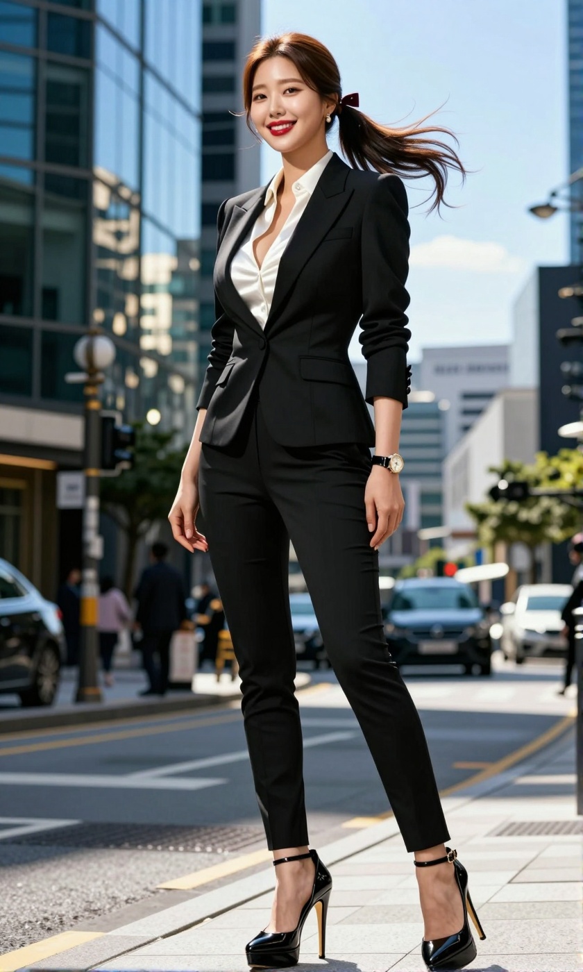 Image of a Korean woman Actual Photo: 2.0,  "A beautiful Korean woman boasting an hourglass figure,  round and voluptuous...
