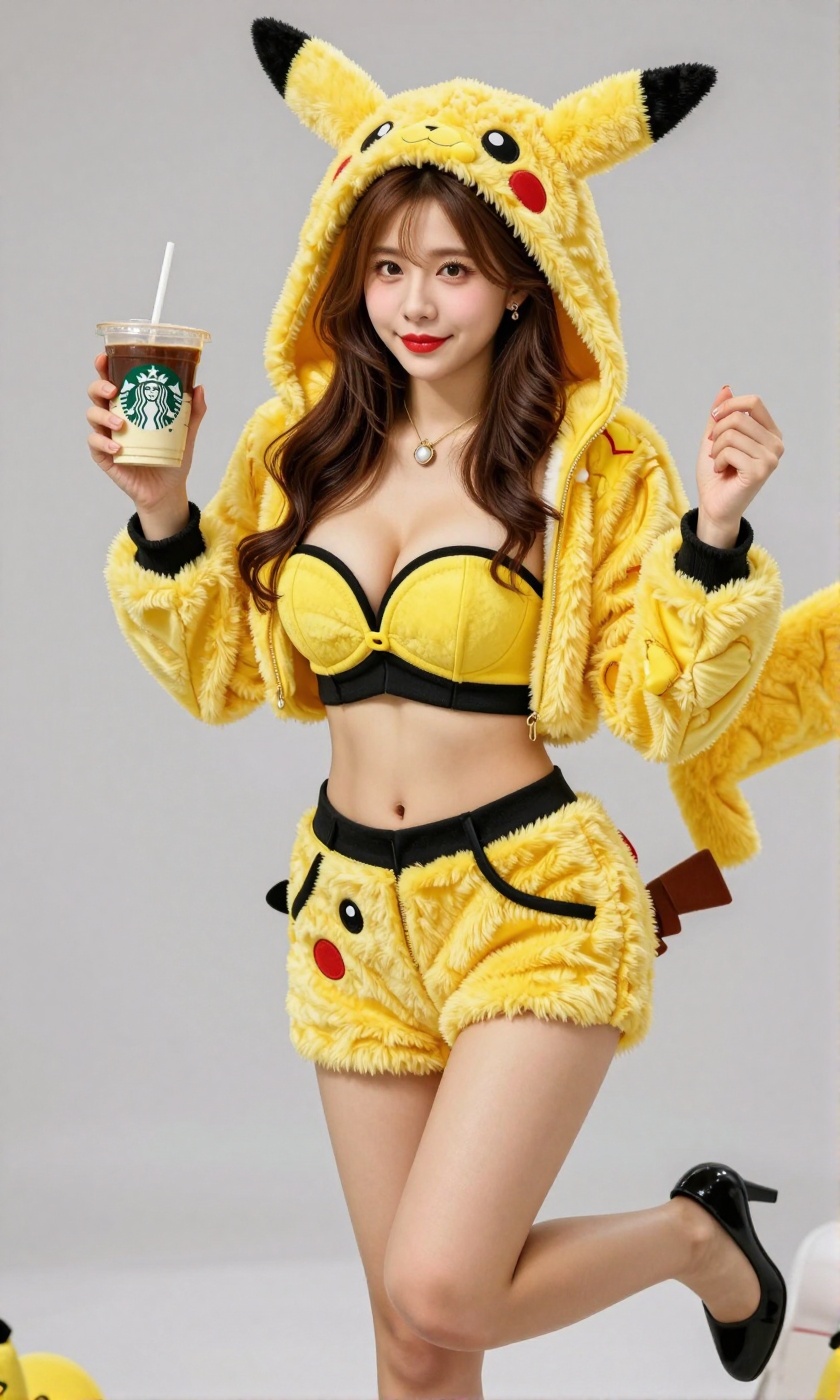 Image of a Korean woman Actual Photo: 2.0,  "A beautiful Korean woman boasting an hourglass figure,  round and voluptuous...