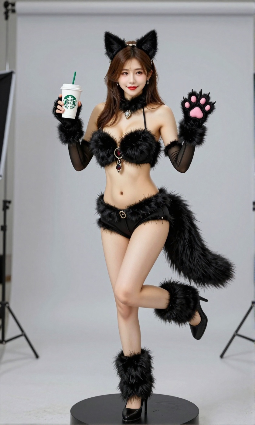 Image of a Korean woman Actual Photo: 2.0,  "A beautiful Korean woman boasting an hourglass figure,  round and voluptuous...
