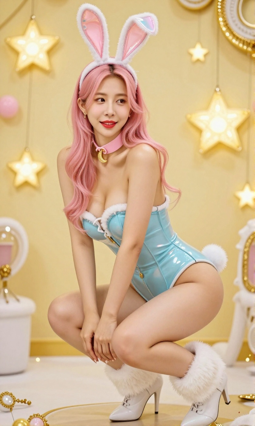 Image of a Korean woman Actual Photo: 2.0,  "A beautiful Korean woman boasting an hourglass figure,  round and voluptuous...