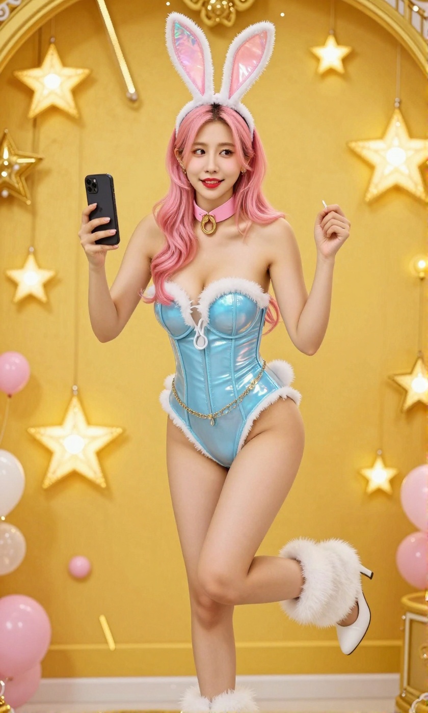 Image of a Korean woman Actual Photo: 2.0,  "A beautiful Korean woman boasting an hourglass figure,  round and voluptuous...