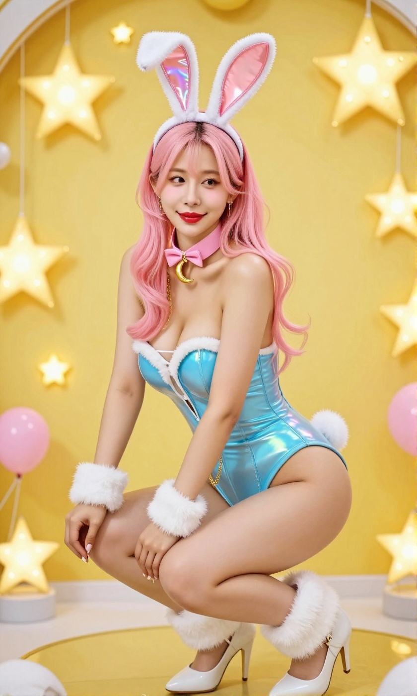 Image of a Korean woman Actual Photo: 2.0,  "A beautiful Korean woman boasting an hourglass figure,  round and voluptuous...