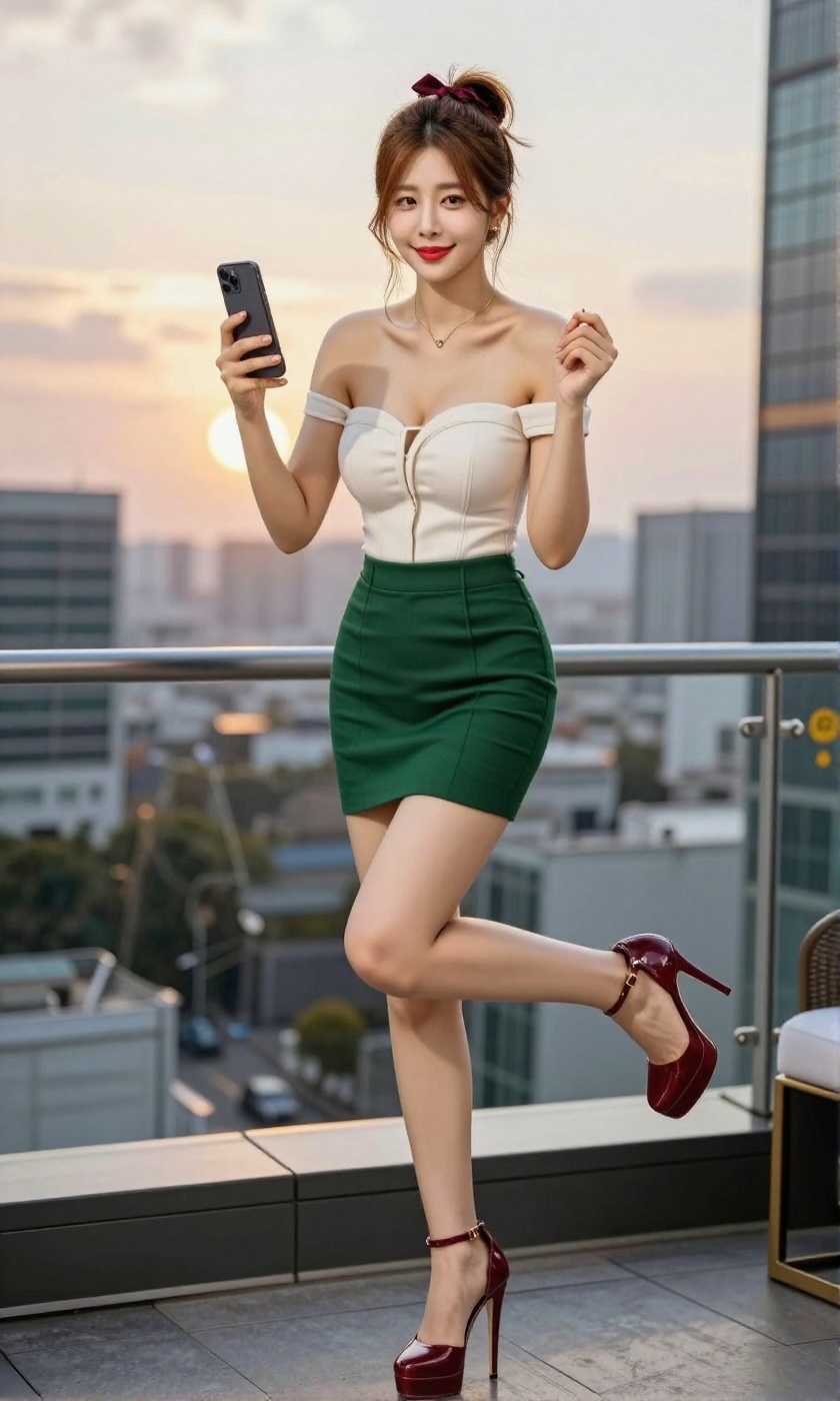 Image of a Korean woman Actual Photo: 2.0,  "A beautiful Korean woman boasting an hourglass figure,  round and voluptuous...
